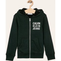 Calvin Klein Jeans - Bluza dziecięca 128-176 cm. Czarne bluzy chłopięce Calvin Klein Jeans, z nadrukiem, z elastanu, bez rękawów, z kapturem. W wyprzedaży za 199,90 zł.