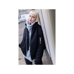 SUEDE SHERPA AVIATOR BOMBER JACKET. Czarne kurtki damskie The Hive, s, z haftami, z bawełny, bez kaptura. Za 599,00 zł.