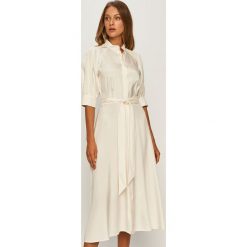 Polo Ralph Lauren - Sukienka. Białe sukienki damskie Polo Ralph Lauren, s, bez wzorów, z jedwabiu, polo, z krótkim rękawem, krótkie, midi, rozkloszowane. Za 1499,00 zł.