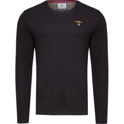 T-shirt AERONAUTICA MILITARE. Czarne t-shirty męskie Aeronautica Militare, moro, z bawełny, militarne, z okrągłym kołnierzem, długie. Za 260,00 zł.