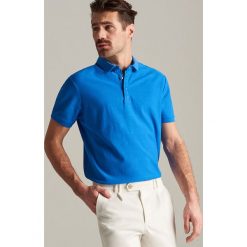 Koszulka polo regular fit - Niebieski. Niebieskie koszulki męskie marki Reserved, s, bez wzorów, polo, bez rękawów. Za 79,99 zł.