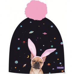 Czapka Magic Fun PLAYDOG. Czarne czapki zimowe damskie marki Pakamera, z nadrukiem, z dzianiny. Za 79,00 zł.