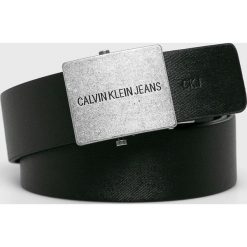 Calvin Klein Jeans - Pasek skórzany. Czarne paski męskie Calvin Klein Jeans, w paski, z jeansu. W wyprzedaży za 269,90 zł.