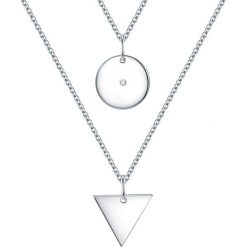 Naszyjniki damskie: Srebrny naszyjnik z diamentem – dł. 48 cm