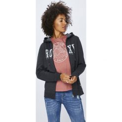 Roxy - Bluza. Czarne bluzy damskie z kieszeniami marki Roxy, s, z nadrukiem, z bawełny, z kapturem. W wyprzedaży za 169,90 zł.