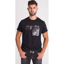 T-SHIRT T-JUST-XR REGULAR FIT DIESEL. Czarne t-shirty męskie Diesel, s, z nadrukiem, z okrągłym kołnierzem. Za 149,50 zł.