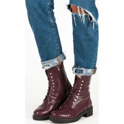 BORDOWE BOTKI WORKERY. Czerwone botki damskie marki Merg. Za 89,90 zł.