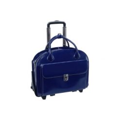Torba MCKLEIN Glen Ellyn 15.6 cali Granatowy. Niebieskie torby na laptopa Mcklein, bez wzorów, ze skóry, eleganckie. Za 1310,99 zł.