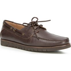 Buty męskie. Niebieskie mokasyny męskie Wittchen, ze skóry, retro. W wyprzedaży za 259,90 zł.