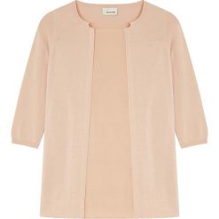 Koszulka w kolorze brzoskwiniowym. Brązowe t-shirty damskie Rodier, m, z bawełny, z okrągłym kołnierzem. W wyprzedaży za 108,95 zł.
