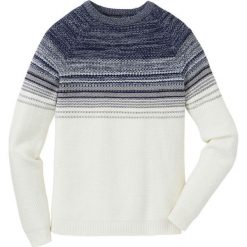 Sweter w cieniowanym kolorze Regular Fit bonprix biel wełny - niebiesko-jasnoniebieski. Białe swetry męskie bonprix, s, bez wzorów, z wełny, bez kołnierzyka, bez kaptura. Za 74,99 zł.
