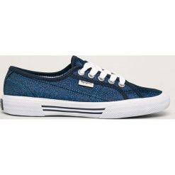 Pepe Jeans - Tenisówki Aberlady Crystal. Różowe trampki i tenisówki damskie Pepe Jeans, bez wzorów, z jeansu, na sznurówki. W wyprzedaży za 199,90 zł.