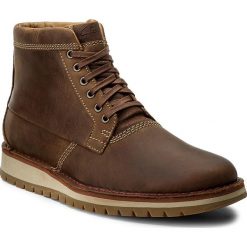 Buty zimowe męskie: Kozaki CLARKS – Varby Top 261278607 Tan Leather