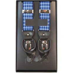 Niebieskie szelki w kratkę G35. Niebieskie szelki męskie . Za 67,50 zł.