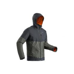 Kurtka turystyczna SH100 X-Warm męska. Szare kurtki męskie QUECHUA, na zimę, m, bez wzorów, z poliesteru, bez kaptura. Za 149,99 zł.