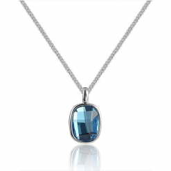 Naszyjnik z kryształkami Swarovski - dł. 40 cm. Niebieskie naszyjniki damskie marki Biżuteria z kryształkami Swarovski. W wyprzedaży za 68,95 zł.