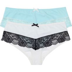 Figi "panty" bonprix miętowo-ecru + ecru-czarny. Zielone majtki damskie bonprix, bez wzorów. Za 45,98 zł.