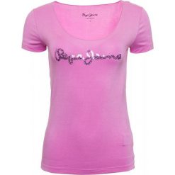 Pepe Jeans T-shirt damski Beatriz, S, różowy. Różowe koszulki damskie Pepe Jeans, s, bez wzorów, z jeansu, bez kołnierzyka. Za 189,00 zł.