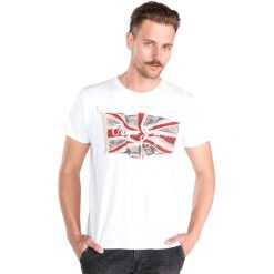 Pepe Jeans Flag Koszulka Biały. Białe podkoszulki męskie m, z nadrukiem, z bawełny, krótkie. Za 140,95 zł.