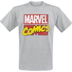 Marvel Comics - Logo T-Shirt odcienie szarego. Szare koszulki męskie marki Marvel, l, z motywem z bajki, bez kołnierzyka. Za 74,90 zł.