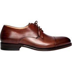 Półbuty BUKN000054. Pomarańczowe buty wizytowe męskie Giacomo Conti, na ślub cywilny, bez wzorów, ze skóry, eleganckie, na sznurówki. Za 1299,00 zł.