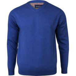 Niebieski Męski Sweter w Serek (V-neck) - Klasyczny, Chabrowy SWADGAW18princesblueV. Niebieskie swetry męskie Adriano Guinari, m, bez wzorów, z bawełny, eleganckie, z dekoltem w serek, bez kaptura. Za 99,00 zł.