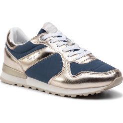 Sneakersy PEPE JEANS - Verona W Greek PLS30875 Navy 595. Żółte półbuty damskie Pepe Jeans, bez wzorów, z jeansu, bez obcasa, na płaskiej podeszwie, bez zapięcia. W wyprzedaży za 149,00 zł.