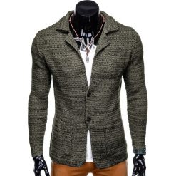 SWETER MĘSKI ROZPINANY E112 - KHAKI. Brązowe kardigany męskie marki Inny, m, z poliakrylu. Za 49,00 zł.