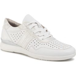 Sneakersy JANA - 8-23753-24 White 100. Białe półbuty damskie Jana, na co dzień, bez wzorów, ze skóry, bez obcasa, na płaskiej podeszwie, bez zapięcia. Za 199,00 zł.
