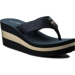 Klapki damskie: Japonki TOMMY HILFIGER - Jacquard Mid Beach Sandal FW0FW02383 Midnight 403