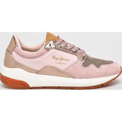Pepe Jeans - Buty. Różowe buty sportowe damskie Pepe Jeans, bez wzorów, z jeansu, sportowe. W wyprzedaży za 239,90 zł.
