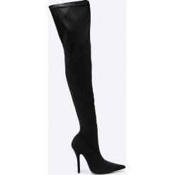 Public Desire - Kozaki. Czarne botki damskie na obcasie marki Public Desire, z materiału. W wyprzedaży za 199,90 zł.