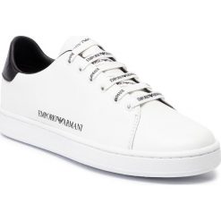 Sneakersy EMPORIO ARMANI - X3X061 XL815 D611 White/Black. Białe półbuty damskie Emporio Armani, ze skóry. Za 749,00 zł.