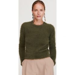 Pluszowy sweter - Khaki. Brązowe swetry damskie Reserved, s, bez wzorów, bez rękawów, bez kaptura. Za 99,99 zł.