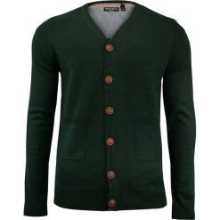 Ciemny Zielony Elegancki Kardigan Męski, Sweter Rozpinany na Guziki -BRAVE SOUL- z Dwoma Kieszonkami SWBRSAW19GHAZAIbottlegreen. Żółte swetry męskie m, eleganckie. Za 79,00 zł.