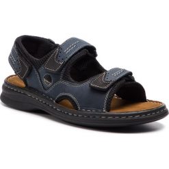 Sandały JOSEF SEIBEL - Franklyn 10236 11 582 Ocean/Schwarz. Niebieskie klapki męskie Josef Seibel, bez wzorów, ze skóry. Za 229,00 zł.