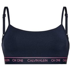 Biustonosz top Calvin Klein Underwear Unlined 000QF5727E. Niebieskie topy damskie Calvin Klein Underwear, s, bez wzorów, bez kołnierzyka. W wyprzedaży za 99,00 zł.
