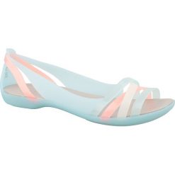 Crocs Isabella Huarache 2 Flat 204912-4CW. Niebieskie klapki damskie Crocs, bez wzorów, z materiału, bez obcasa. W wyprzedaży za 189,99 zł.