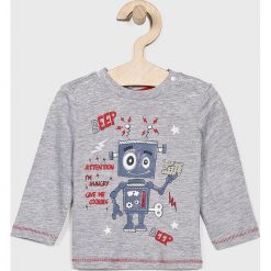 Blukids - Longsleeve dziecięcy 68-98 cm. Szare t-shirty chłopięce Blukids, z nadrukiem, z elastanu, z długim rękawem. W wyprzedaży za 19,90 zł.