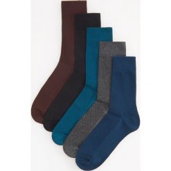 Skarpety 5 pack - Turkusowy. Niebieskie skarpetki męskie Reserved, bez wzorów. Za 39,99 zł.