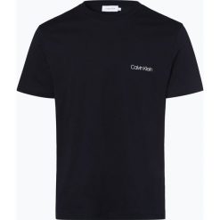 Calvin Klein - T-shirt męski, niebieski. Niebieskie t-shirty męskie Calvin Klein, s, z napisami, bez kołnierzyka. Za 139,95 zł.