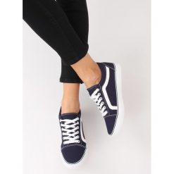 Trampki damskie granatowe BL117P NAVY. Niebieskie trampki i tenisówki damskie obuwie damskie, z tkaniny. Za 53,66 zł.