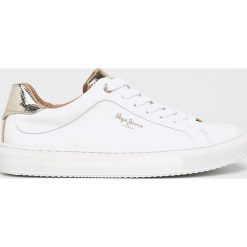 Pepe Jeans - Buty. Różowe buty sportowe damskie Pepe Jeans, bez wzorów, z jeansu, sportowe. W wyprzedaży za 299,90 zł.