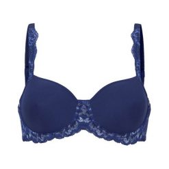 Triumph Biustonosz z fiszbinami Amourette Charm granatowy female niebieski 90D. Niebieskie biustonosze sportowe damskie Triumph, s, w koronkowe wzory, z koronki, trekkingowe. Za 189,00 zł.