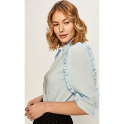 Answear - Bluzka. Niebieskie bluzki damskie ANSWEAR, s, bez wzorów, z bawełny, casualowe, z okrągłym kołnierzem, bez rękawów. W wyprzedaży za 79,90 zł.