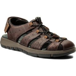 Sandały CLARKS - Brixby Cove 261315217 Dark Brown Leather. Pomarańczowe klapki męskie Clarks, bez wzorów, ze skóry. W wyprzedaży za 219,00 zł.