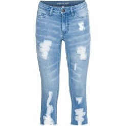 Rybaczki dżinsowe bonprix jasnoniebieski "bleached". Niebieskie jeansy damskie bonprix. Za 109,99 zł.