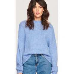 Sweter z domieszką wełny - Niebieski. Niebieskie swetry klasyczne damskie Reserved, l, z wełny. Za 119,99 zł.