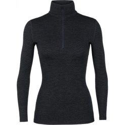 Icebreaker bluzka Wmns 250 Vertex LS Half Zip, Mountain Dash Jet Hthr/Black, S. Czarne koszulki damskie termoaktywne Icebreaker, s, bez wzorów, z wełny, bez kołnierzyka, z długim rękawem, długie, bez kaptura, outdoorowe. W wyprzedaży za 330,00 zł.