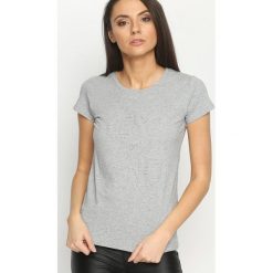 Szary T-shirt Typical. Szare t-shirty damskie marki Born2be, l. Za 34,99 zł.